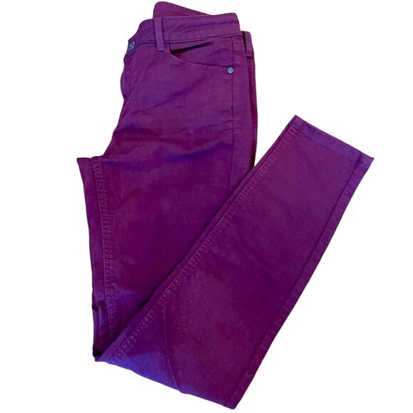Fat Face Five Pocket Jeggings In Burgundy Womens Size 6 - Picture 5 of 12